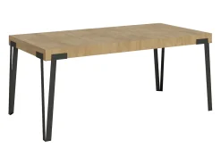 Mesa extensible 90x200/304 cm Rio Roble Natural estructura Antracita