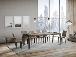 Mesa extensible 90x130/234 cm Rio Nogal estructura Antracita