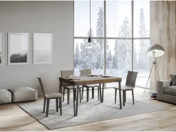 Mesa extensible 90x130/234 cm Rio Nogal estructura Antracita