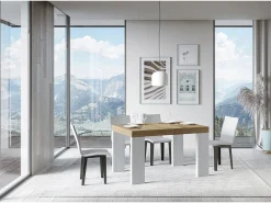 Mesa extensible 90x130/234 cm Roxell Mix Tapa Roble Nature - Patas Fresno Blanco