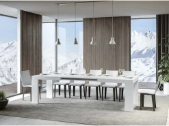 Mesa extensible 200/304x90 cm Roxell fresno blanco