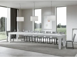 Mesa extensible 90x130/390 cm Spimbo Premium Fresno Blanco