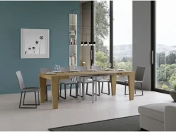 Mesa extensible 90/246x90 cm Spimbo roble natural