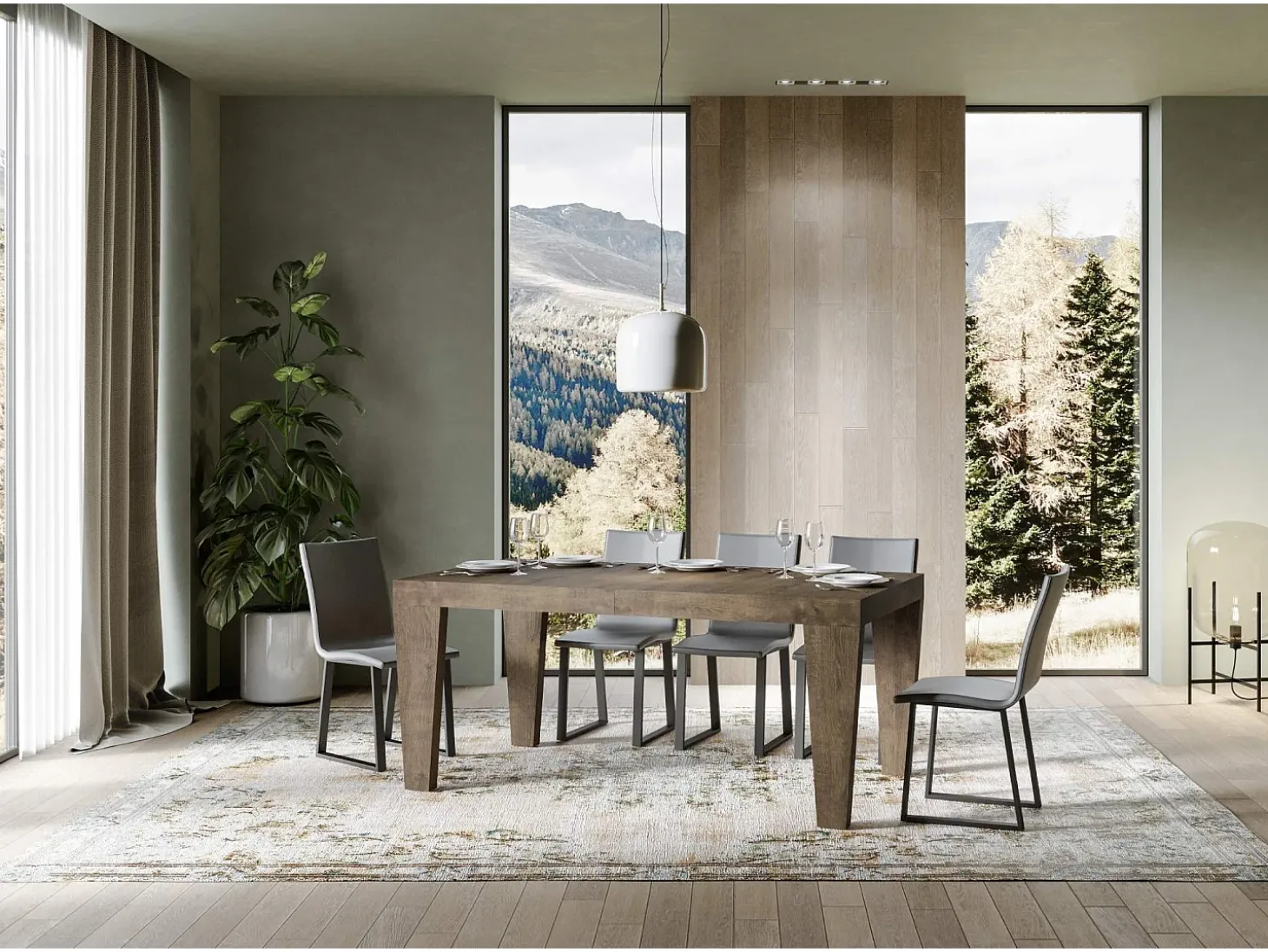 Mesa extensible 200/460x90 cm Spimbo nogal