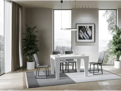 Mesa extensible 120/380x90 cm Spimbo fresno blanco