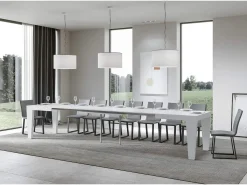 Mesa extensible 120/380x90 cm Spimbo fresno blanco