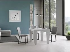 Mesa extensible 90/246x90 cm Spimbo fresno blanco