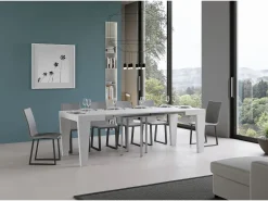 Mesa extensible 90/246x90 cm Spimbo fresno blanco