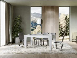 Mesa extensible 200/460x90 cm Spimbo fresno blanco