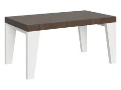 Mesa extensible 90x160/264 cm Tapa Naxy Mix Nogal - Patas Fresno Blanco