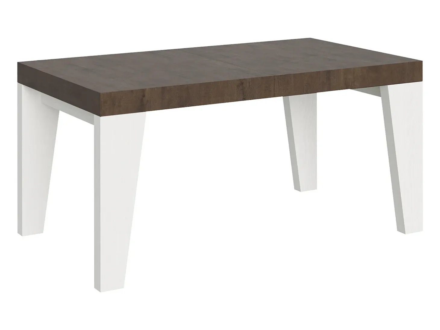 Mesa extensible 90x160/264 cm Tapa Naxy Mix Nogal - Patas Fresno Blanco