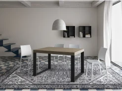 Mesa extensible 90x120/224 cm Tecno Premium gris paloma patas antracita
