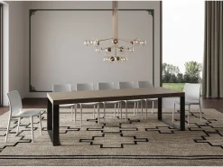 Mesa extensible 90x200/304 cm Tecno Premium gris paloma patas antracita