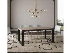 Mesa extensible 90x200/304 cm Tecno Premium gris paloma patas antracita