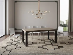 Mesa extensible 90x200/460 cm Tecno gris paloma patas antracita