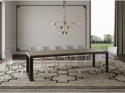 Mesa extensible 90x200/460 cm Tecno gris paloma patas antracita