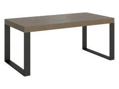 Mesa extensible 90x200/460 cm Tecno gris paloma patas antracita