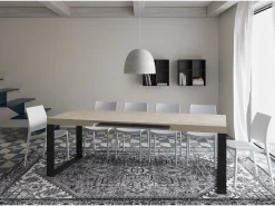 Mesa extensible 140/244x90 cm Tecno cachemira patas antracita