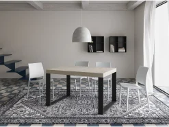 Mesa extensible 140/244x90 cm Tecno cachemira patas antracita