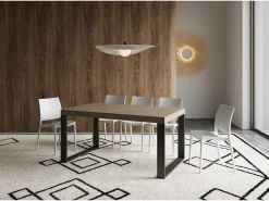 Mesa extensible 90x160/264 cm Tecno Premium gris paloma patas antracita