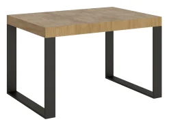 Mesa extensible 90x140/400 cm Tecno Roble Natural estructura Antracita