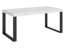 Mesa extensible 180/284x90 cm Tecno fresno blanco patas antracita