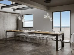 Mesa extensible 180/440x90 cm Tecno Evolution roble natural estructura et patas antracita