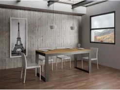 Mesa extensible 180/440x90 cm Tecno Evolution roble natural estructura et patas antracita