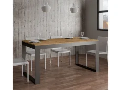 Mesa extensible 180/440x90 cm Tecno Evolution roble natural estructura et patas antracita