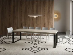 Mesa extensible 90x160/420 cm Tecno Premium Cachemira patas antracita