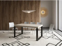 Mesa extensible 90x160/420 cm Tecno Premium Cachemira patas antracita