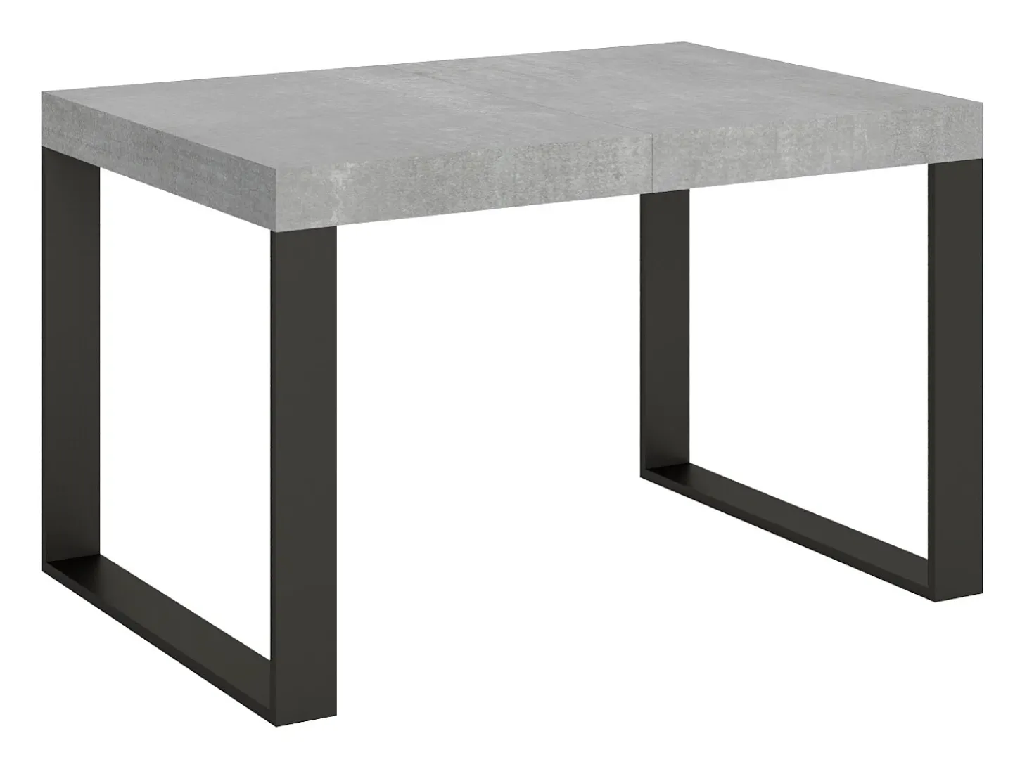 Mesa extensible 140/400x90 cm Tecno cemento patas antracita