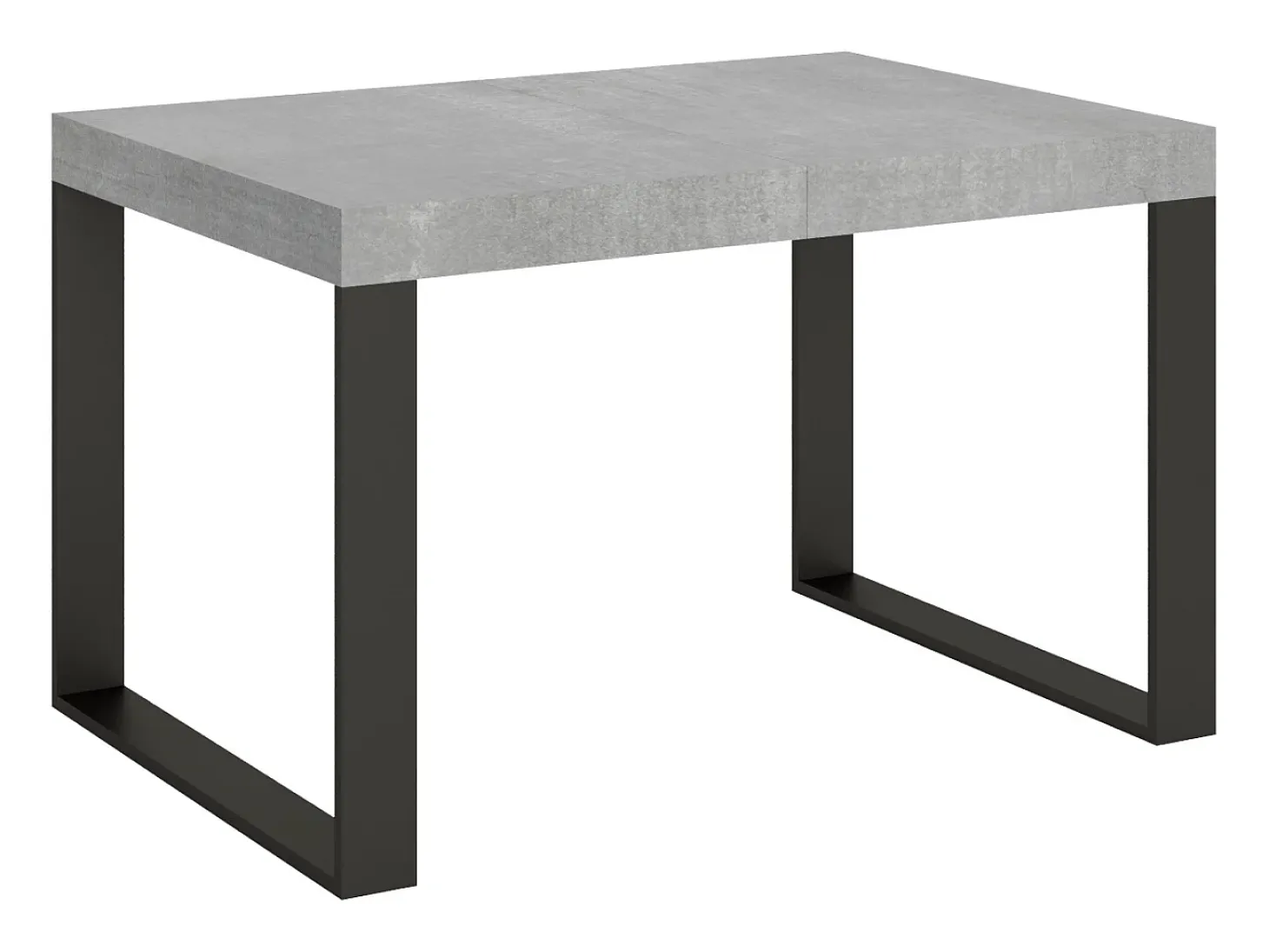 Mesa extensible 140/400x90 cm Tecno cemento patas antracita