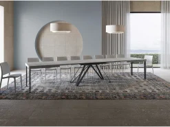 Mesa extensible 200/460x90 cm Terium efecto cemento patas antracita