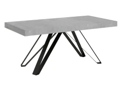 Mesa extensible 200/460x90 cm Terium efecto cemento patas antracita