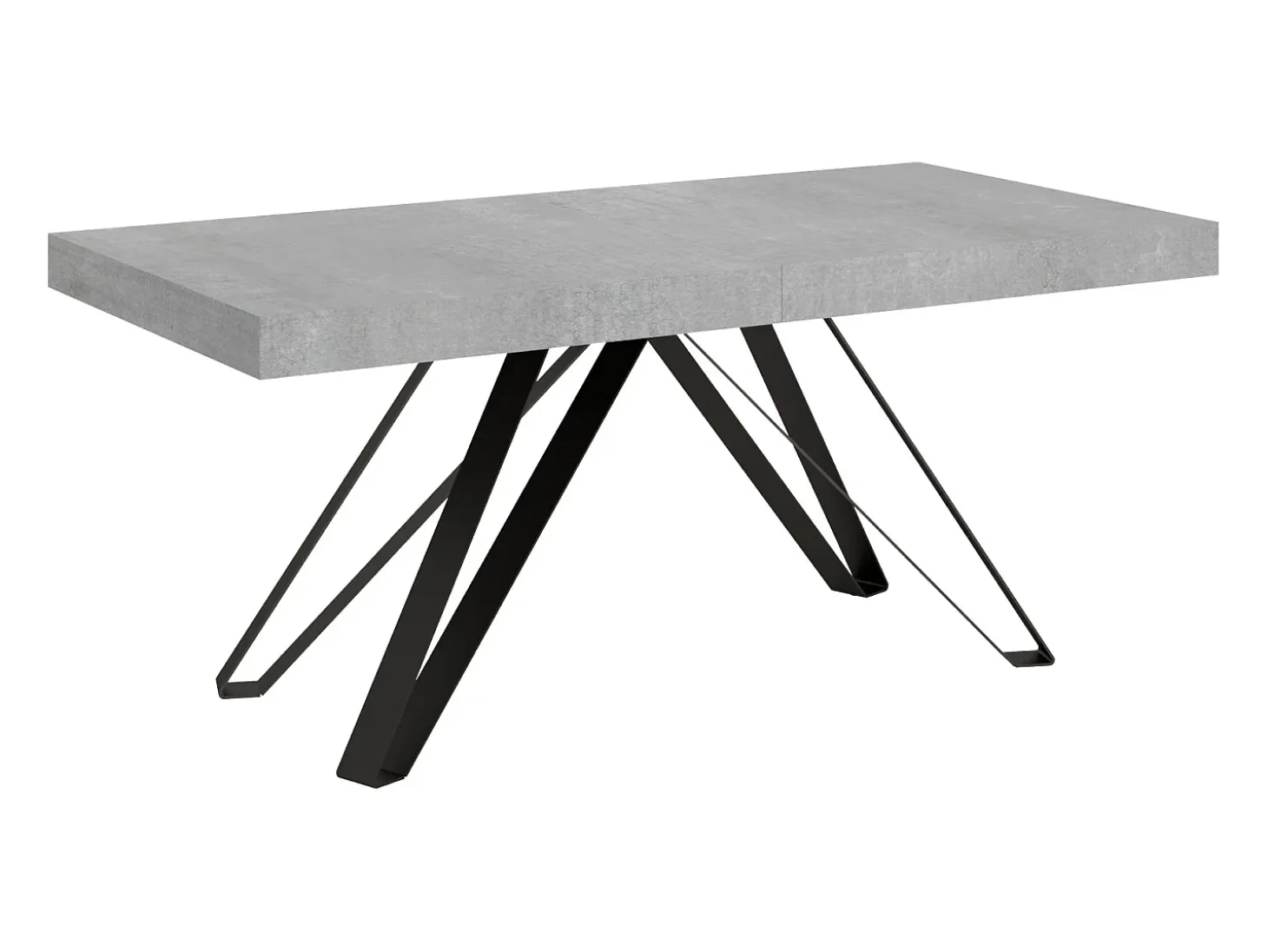 Mesa extensible 200/460x90 cm Terium efecto cemento patas antracita