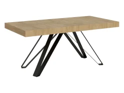 Mesa extensible 200/460x90 cm Terium efecto madera roble natural patas antracita