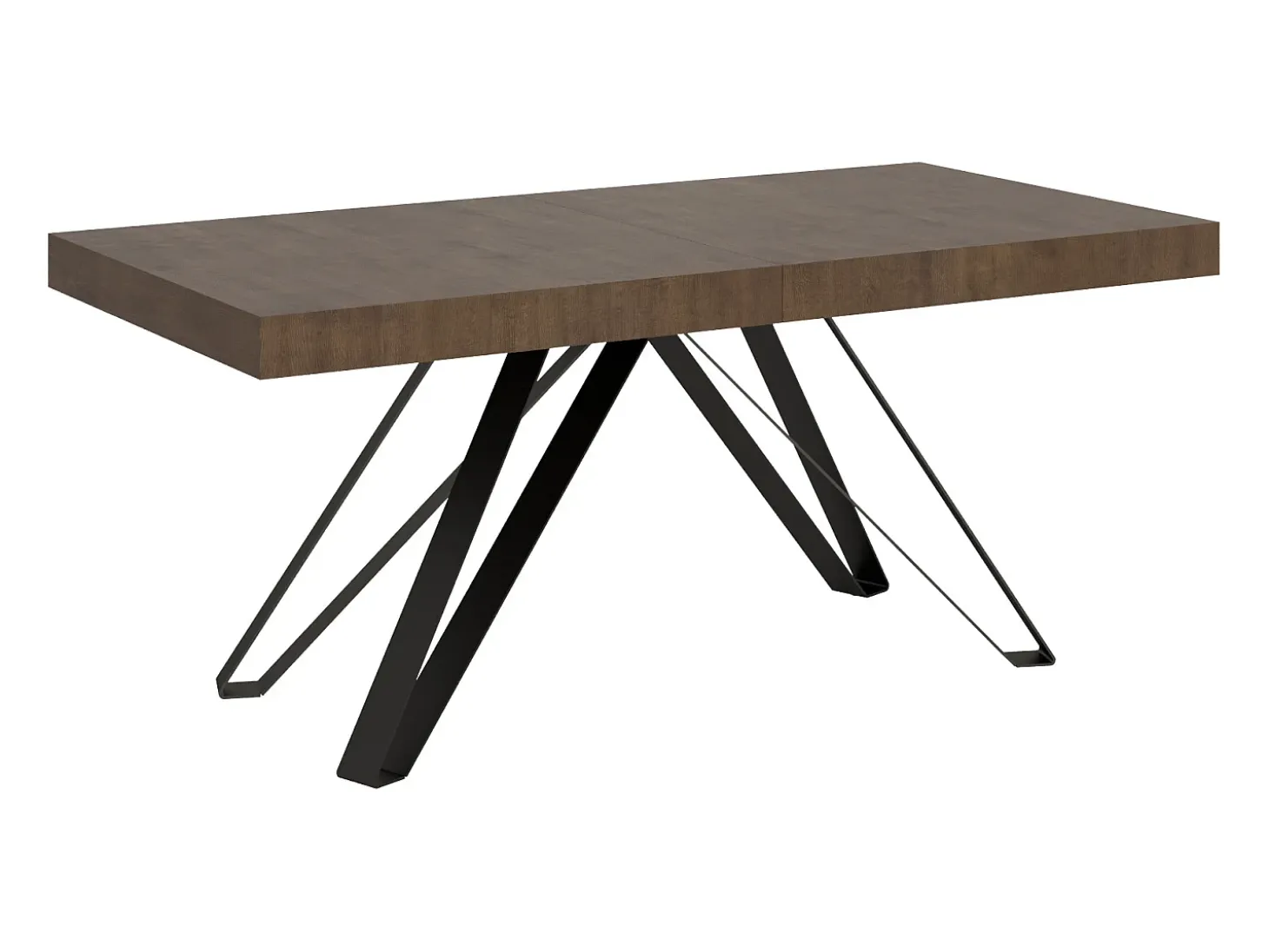 Mesa extensible 180/284x90 cm Terium efecto madera nogal patas antracita