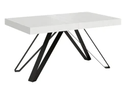 Mesa extensible 160/264x90 cm Terium efecto madera fresno blanco patas antracita
