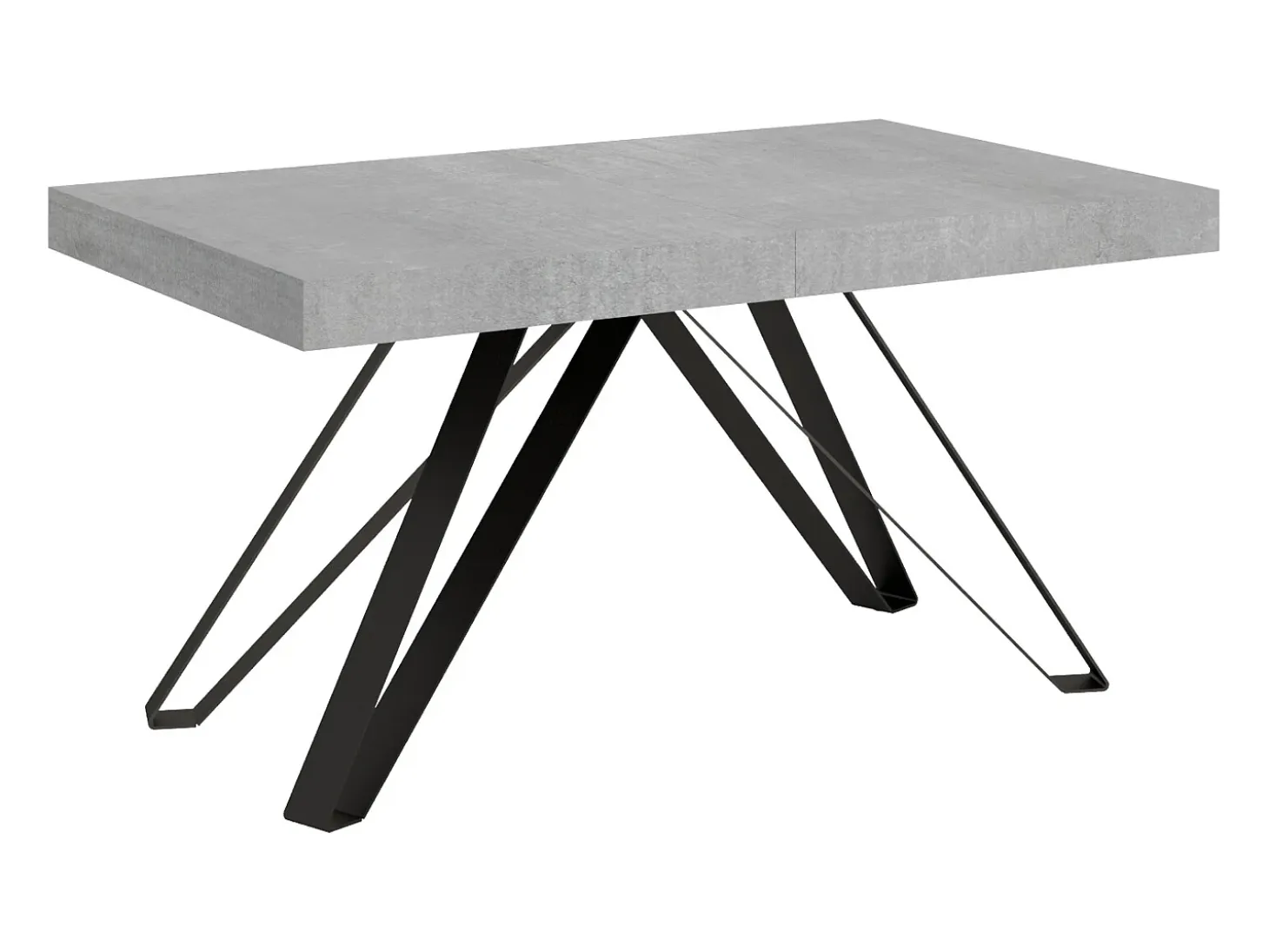 Mesa extensible 160/264x90 cm Terium efecto cemento patas antracita