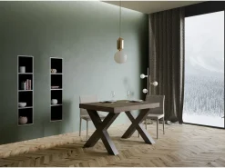 Mesa extensible 90x140/244 cm Traffic Nogal estructura Antracita