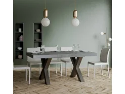 Mesa extensible 90x180/440 cm Traffic Cemento estructura Antracita