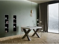 Mesa extensible 90x140/244 cm Traffic Fresno Blanco estructura Antracita