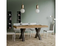 Mesa extensible 90x160/264 cm Traffic Roble Natural estructura Antracita