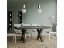 Mesa extensible 90x180/284 cm Traffic Evolution Cemento estructura Antracita