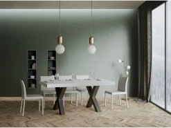 Mesa extensible 90x160/264 cm Traffic Fresno Blanco estructura Antracita