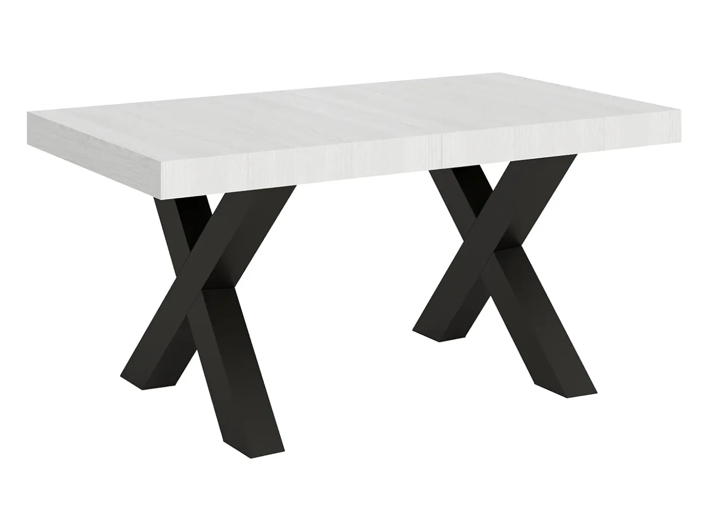 Mesa extensible 90x160/264 cm Traffic Fresno Blanco estructura Antracita