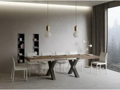 Mesa extensible 90x180/284 cm Traffic Nogal estructura Antracita