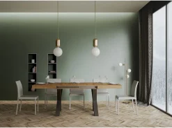 Mesa extensible 90x180/440 cm Traffic Roble Natural estructura Antracita