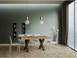 Mesa extensible 90x180/440 cm Traffic Roble Natural estructura Antracita